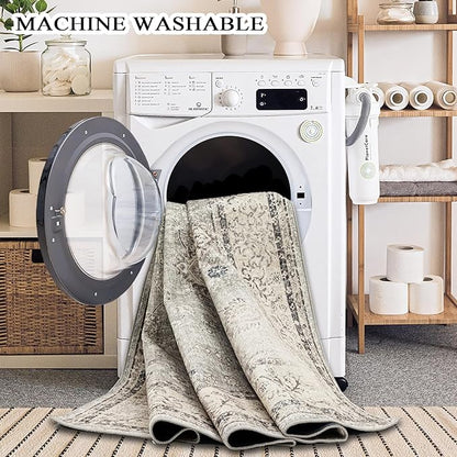 Area Rug Non Slip Machine Washable Ultra Soft Living Room/Bedroom/Kitchen/Outdoor/Classroom Gray, 8'×10'