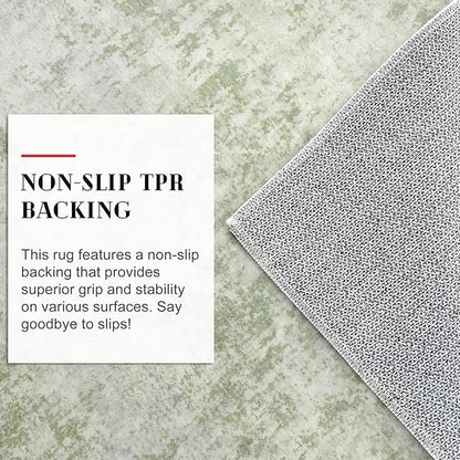 Modern Abstract Small Area Rug Indoor 3x5 Washable Rug Non-Slip Soft Sage Green Grey Entryway Rug Kitchen Mats Thin Print Faux Wool Floor Carpet Throw Rugs for Entrance Bedroom Home Decor