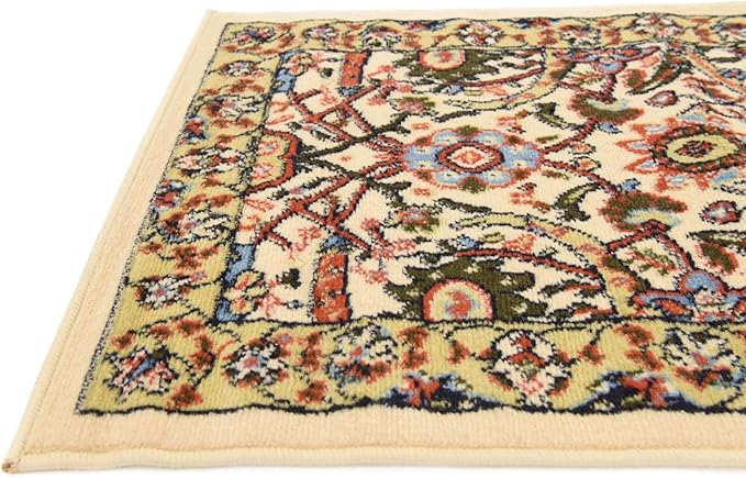 Unique Loom Espahan Collection Area Rug - Cape Cod (2' 2" x 8' 2" Runner, Cream/ Black)