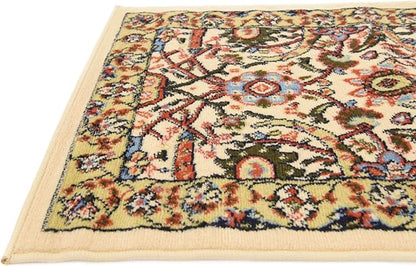 Unique Loom Espahan Collection Area Rug - Cape Cod (2' 2" x 8' 2" Runner, Cream/ Black)