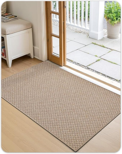 Color&Geometry Oversized Door Mat Non Slip Rubber Backed, 48"x72" Front Door Mat Indoor Outdoor Rug, Dirt Trapper Doormat, Heavy Duty Front Door Rugs, Khaki (Rolled-up NO Creases)