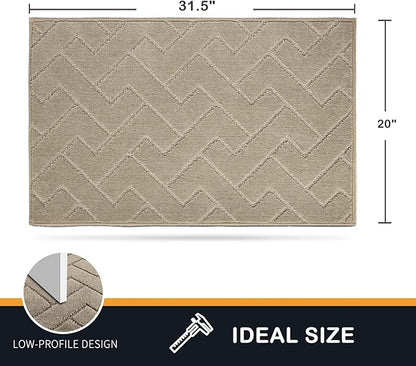 PURRUGS Dirt Trapping Door Mat 20" x 31.5", Non-Slip Machine Washable Entry Rug, Shoe Scraper, Dog Doormat, Super Absorbent Welcome Mat for Front & Back Door, Muddy Wet Shoes & Paws, Taupe