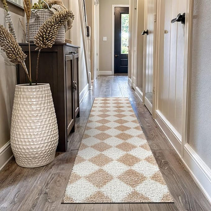 Rugshop Diamond Wave Shag Runner Rug Beige 2' 3" x 12' Great for Long Hallways, Open Entryways, or Galley Kitchens