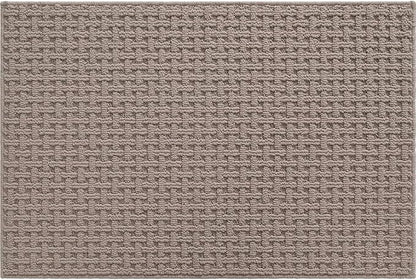 DEXI Front Entryway Door Mat Non Slip 17x30, Washable Entry Way Mats Inside Entrance Low Profile, Welcome Doormat Dirt Trapper for House Floor Home Porter Hall Backdoor Area, Light Taupe