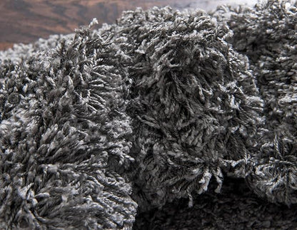 Unique Loom Solid Shag Collection Area Rug (9' x 12' Rectangle, Graphite Gray)
