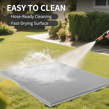 Front Door Mat 24''x71'', Drainage Heavy Duty Dirt Trapping Non-Slip Doormats, Outdoor Rubber Floor Mats, Restaurant Commercial Kitchen Industral Pool Entrance Bar Wet Area, Grey