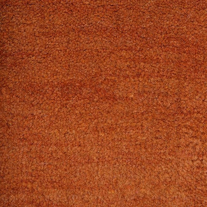 Hand Knotted Loom Wool ECO-Friendly Area Rugs - 8'x8', Square, Orange Color, Solid Plain Design, High Pile Thick Handmade Anti Skid Area Rugs for Living Room, Bed Room (L00111)