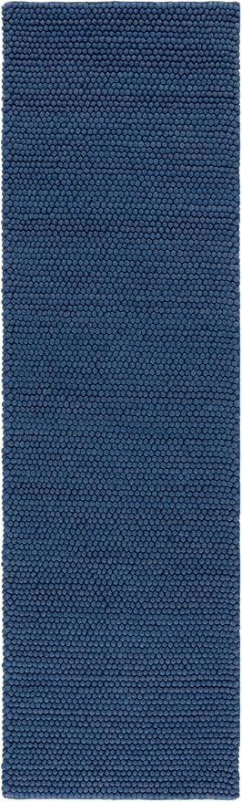 SAFAVIEH Natura Collection Runner Rug - 2'3" x 6', Navy & Blue, Handmade Wool Blend, Textured Design, Ideal for Hallway, Bedroom, Foyer (NAT620M)