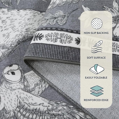 Lahome Boho Animal 6x9 Washable Living Room Area Rugs, Grey Soft Rugs for Bedroom, Botanical Large Boho Non Slip Dining Room Carpet for Under Table Office Kids Playroom (6x9ft,Grey)