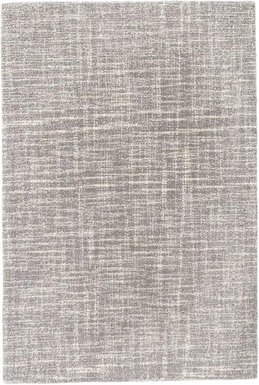 Dash and Albert Crosshatch Wool Area Rug - 2.5' x 8' Runner Dove Grey Solid Hand Micro Hooked Accent Rug - Durable, High Traffic Areas Bedroom, Hallway, Stairs