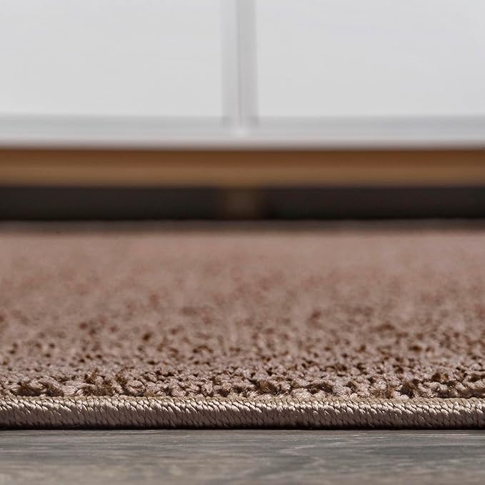 JONATHAN Y Haze Solid Low-Pile Brown 6x9 Oval Indoor Area Rug, Coastal,Bohemian,Minimalist,Classic, Easy-Cleaning for Living Room,Bedroom,Kitchen,Pet Friendly,Non-Shedding (SEU100J-6OV)