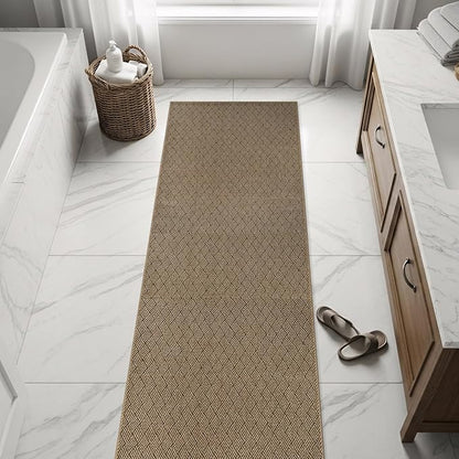 Easy Jute Rugs 2x7 Herringbone Natural Color Living Room Indoor Outdoor Runner Rug for Patio and Kitchen Rug High Traffic Washable Easy to Clean Solid Boho Woven Design Carpet (2 x 7)