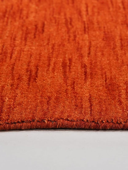 Hand Knotted Loom Wool ECO-Friendly Area Rugs - 10'x10', Octagon, Light Red Color, Solid Plain Design, High Pile Handmade Anti Skid Area Rugs for Living Room, Bed Room (L00111)