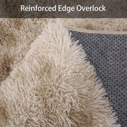 Upgrade Non-Slip Plush Rugs for Living Room, Soft Shaggy Carpets for Living Room, Fuzzy Rugs for Kids' Room, Perfect Decor for Modern Home Tie Dye Camel 5x7 Feet