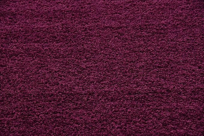 Unique Loom Solid Shag Collection Area Rug (8' Square, Eggplant Purple)