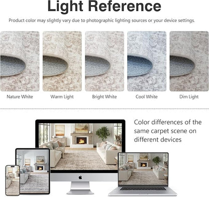FMFUNCTEX 3x4 Washable Area Rug Beige Vintage Neutral Non Slip Low Pile Traditional Retro Indoor Carpet for Entryway Entrance Soft Floral Throw Rug Living Room Bedroom Kitchen Dining Office Laundry