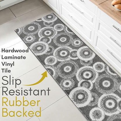22 ft Extra Long Grey Hallway Runner Rug | Non-Slip & Machine Washable | Custom Cut to Size 2'3" x 22' (Runner) | REMNAZ