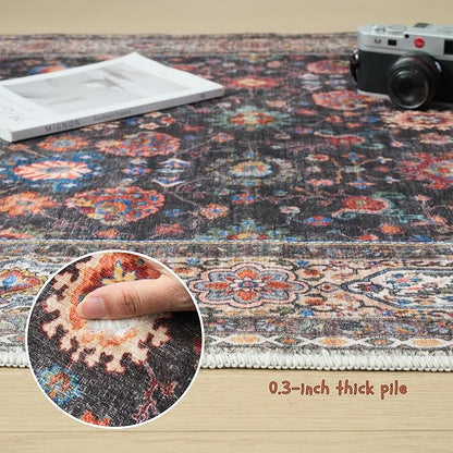 Rugcomf Runner Rug for Hallways Kitchen Rug Non Slip 2'x 6' Washable Rugs with Rubber Backing Soft Carpet for Hallways, Kitchen, Laundry, Bedroom, Bathroom (Dark Espresso)