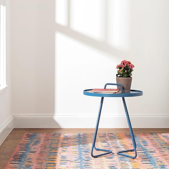 Dash and Albert Paint Chip Wool Area Rug - 2' x 3' Coral Graphic Hand Micro Hooked Accent Rug - Durable, High Traffic Areas Hallway, Living Room, Stairs
