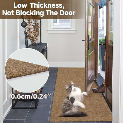 jxgzyy Extra Long Hallway Runner Rug, 3x16 Foot Commercial Carpet Runner, Non-Slip Entrance Floor Mat for Narrow Halls, Stairs, and Entryways, Coffee