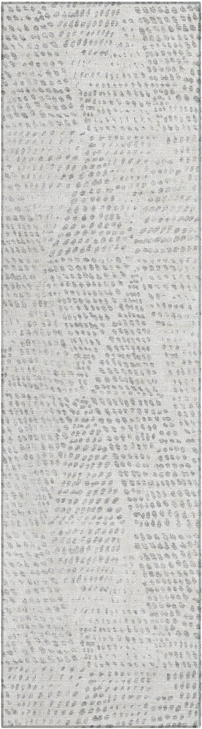 Addison Rugs Chantille ACN591 Silver 2'3" x 7'6" Indoor Outdoor Hallway Runner Rug, Stain Resistant Washable Kitchen Area Carpet for Bathroom, Laundry and Bedroom Rug