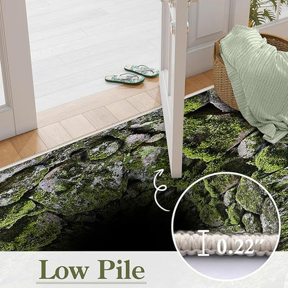 3D Hole Area Carpets, 3x4ft, Optical Illusion Design Pattern Floor Rugs, Realistic Abyss Perspective Effect Non-Shedding Playing Mat, Cozy Thin Breathable Durable Rug for Living Room
