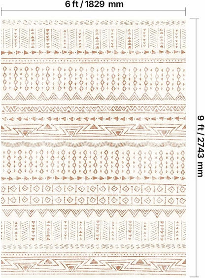 VEVOR 6 x 9 ft Area Rug Large Washable Rug Non-Slip and Tear-Resistant Soft Carpet Pet & Child Friendly Modern Area Rugs Indoor Mat for Bedroom Office Living Room Kids Room Entryway Beige