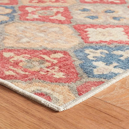 Dash & Albert Pali Multi Machine Washable Rug, 8.5 X 11.5 Feet, Multicolored/Oranges Geometric Pattern