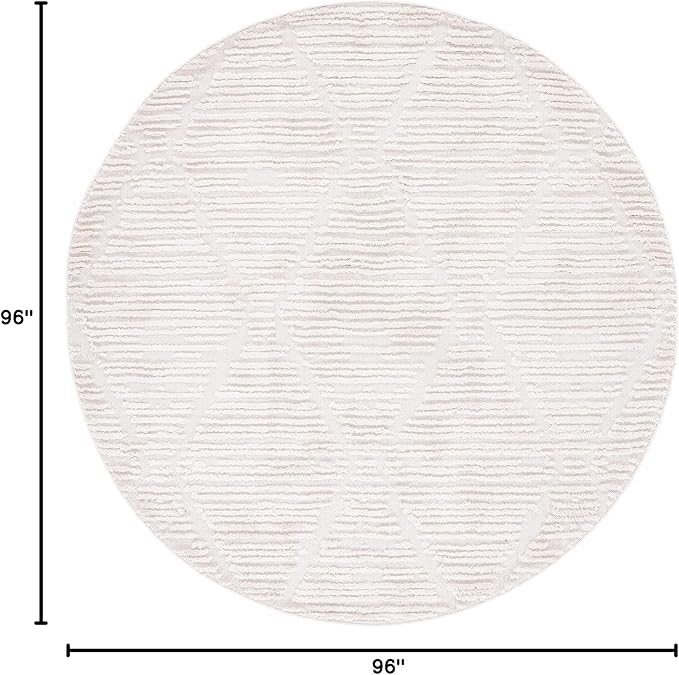 SAFAVIEH Marrakech Collection 8' Round Beige MRK517C Moroccan Boho Tribal Trellis Area Rug