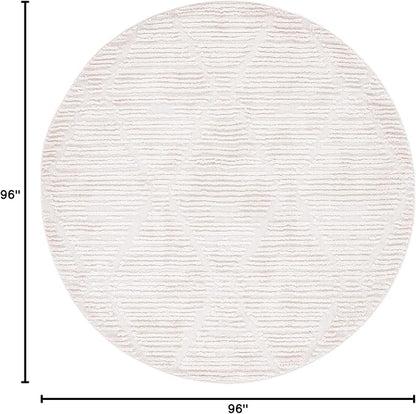 SAFAVIEH Marrakech Collection 8' Round Beige MRK517C Moroccan Boho Tribal Trellis Area Rug