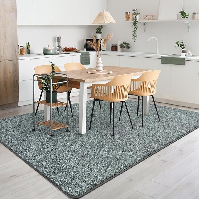 AROGAN Washable 6×9 Living Room Rug, Modern Area Rugs with Soft Memory Foam for Bedroom, Minimalist Non-Slip Indoor Floor Carpet for Dining Room Office Kids Playroom Decor, Grey