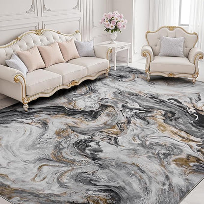6x9 Area Rugs for Living Room, Modern Abstract Rug for Bedroom, Contemporary Machine Washable Rug, Large Stain Resistant Carpet for Dining Room Playroom Home Office, Pet & Kids Friendly