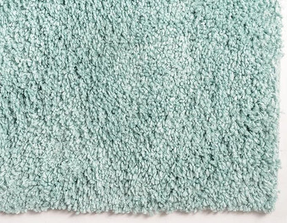 Unique Loom Davos Shag Collection Area Rug - Solid (2' 7" x 16' 5" Runner, Aqua)