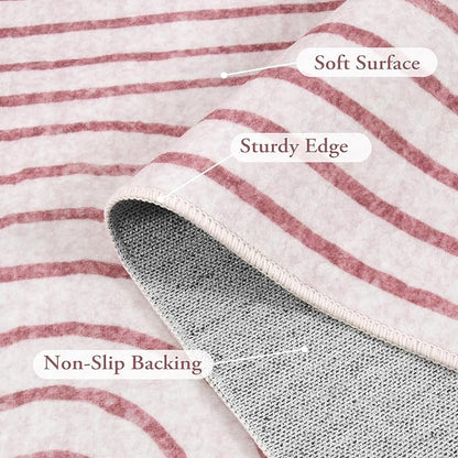 Lahome Abstract Washable Rugs, 4x6 Pink Rug for Bedroom Nursery Soft Non Slip Modern Living Room Rug, Ultra-Thin Non-Shedding Throw Carpet for Entryway Kitchen Office(4'x6',Pink)