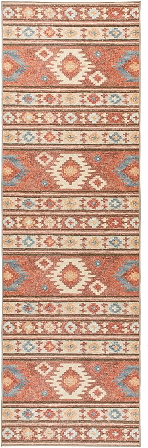 Dash & Albert Canyon Natural Machine Washable Rug, Runner-2.5 X 8 Feet, Natural Geometric Pattern - Premium Luxury Hotel Quality Soft Breathable Hypoallergenic Machine Washable Easy Care All