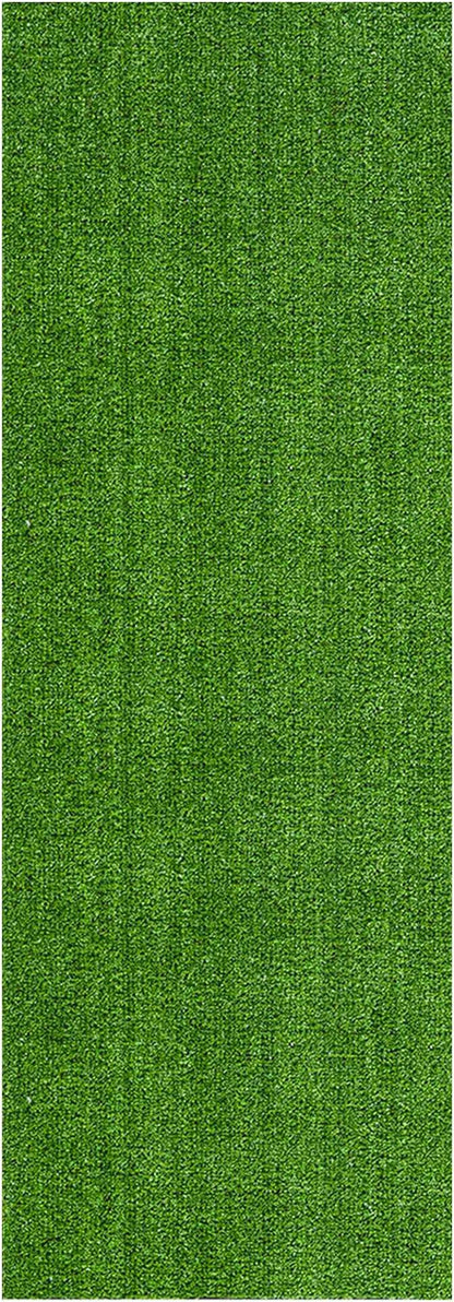 Ottomanson Artificial Grass Turf 2'7" x 7' Indoor Outdoor Faux Grass Rug with Drainage Holes, Customizable with Extra Long Size Options, Perfect for Patio Lawn Balcony Weddings Photoshoot Backdrop