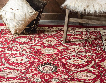 Unique Loom Espahan Collection Area Rug - Cape Cod (9' 10" x 13' 1" Rectangle, Red/ Beige)