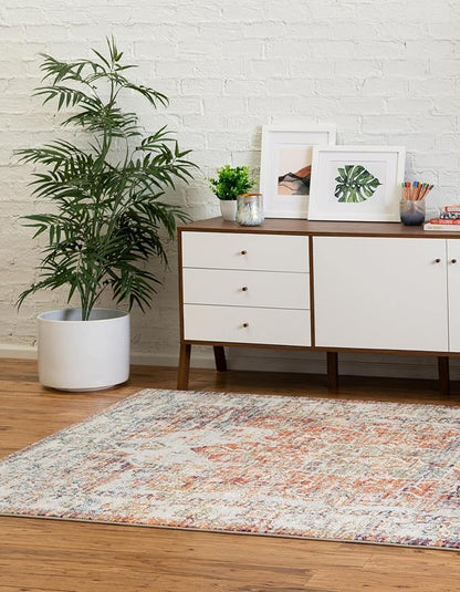 Unique Loom Isabella Collection Area Rug - Adjani (5' 1" x 8' Rectangle, Multi/ Beige)