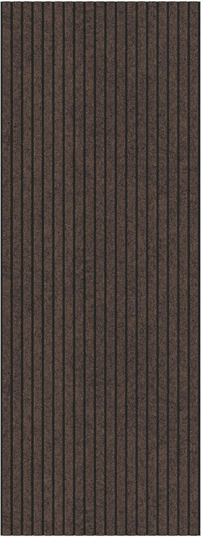 Ottomanson 2'7" x 47' Hallway Runner with Scraper Pile - Extra Durable Non-Slip Rug Mat for Indoor & Outdoor Use - Ideal for Kitchen, Entryway & Garage - High-Traffic Carpet, Brown