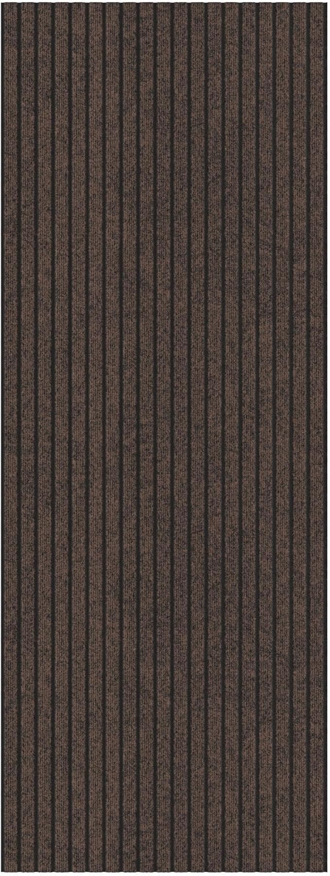 Ottomanson 2'7" x 36' Hallway Runner with Scraper Pile - Extra Durable Non-Slip Rug Mat for Indoor & Outdoor Use - Ideal for Kitchen, Entryway & Garage - High-Traffic Carpet, Brown
