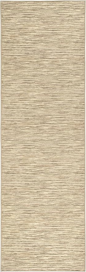 Dash & Albert Clay Natural Machine Washable Rug, Runner-2.5 X 8 Feet, Natural Stripe Pattern