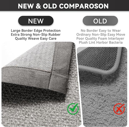 Front Door Mat 2'x3', Jute Like Non-Slip Indoor Mat Entrance, Woven Washable Doormat for Front Indoor Entryway, Grey