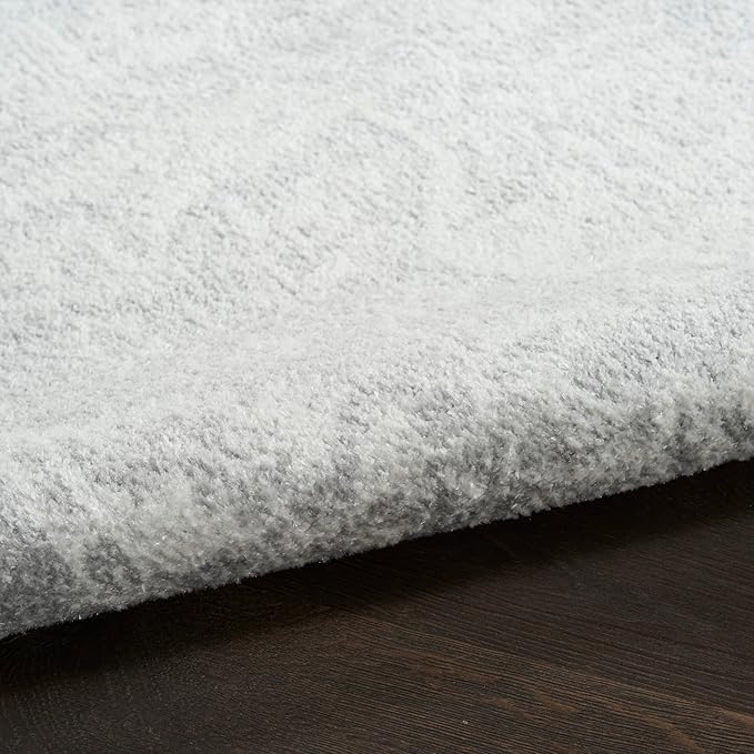 Nourison Home Astra Machine Washable Grey 4' x 6' Area Rug - Easy Clean, Non Shedding, Bed Room, Living Room, Dining Room, Kitchen (4' x 6')