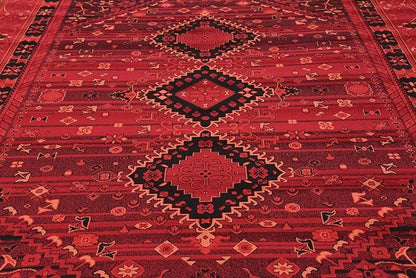 Unique Loom Tekke Collection Area Rug - Sheibani (7' 10" x 11' Rectangle, Red/ Black)
