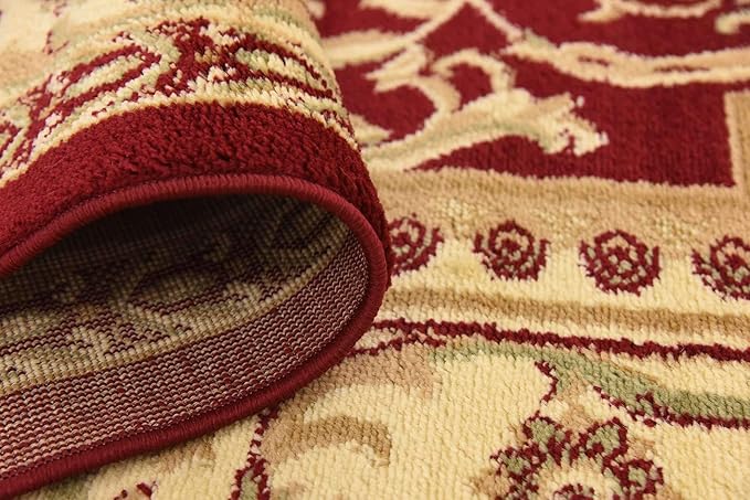 Unique Loom Versailles Collection Traditional Classic Medallion Floral Motif Area Rug (6' 0 x 6' 0 Square, Burgundy/ Ivory)