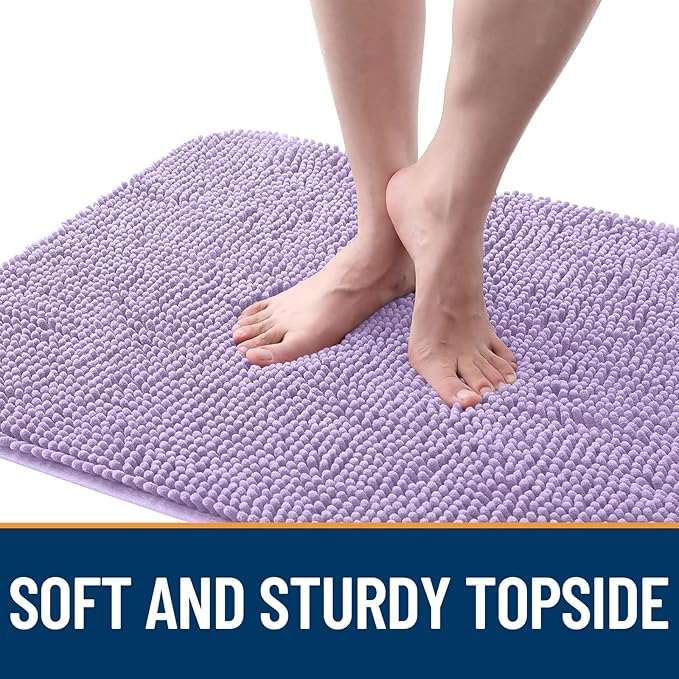 OLANLY Dog Door Mat for Muddy Paws 44x24, Absorbs Moisture and Dirt, Absorbent Non-Slip Washable Doormat, Quick Dry Chenille Mud Mat for Dogs, Entry Indoor Entryway Carpet for Inside Floor, Lavender