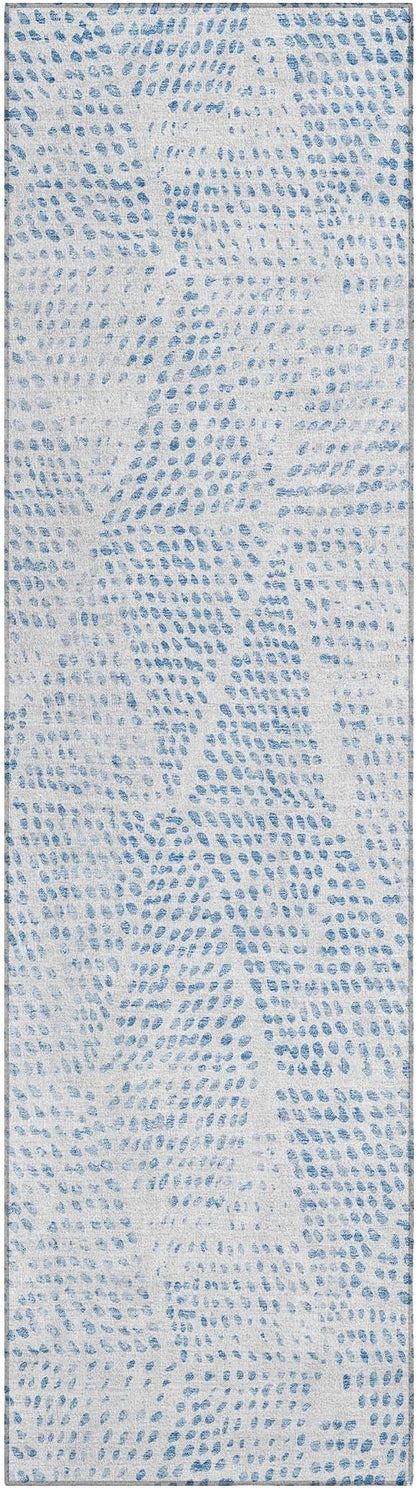 Addison Rugs Chantille ACN591 Denim 2'3" x 7'6" Indoor Outdoor Hallway Runner Rug, Stain Resistant Washable Kitchen Area Carpet for Bathroom, Laundry and Bedroom Rug