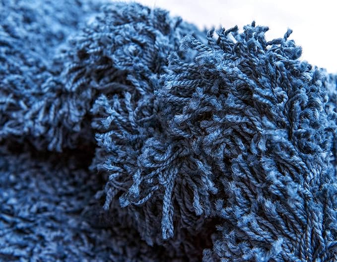 Unique Loom Solid Shag Collection Area Rug (4' 1" x 6' 1" Rectangle, Sapphire Blue/ Navy Blue)