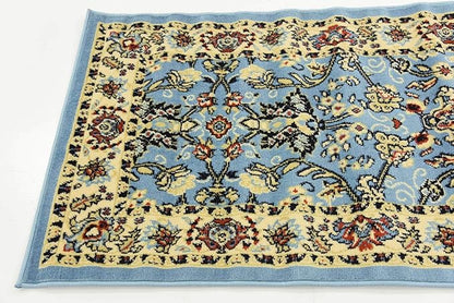 Unique Loom Sialk Hill Collection Area Rug - Washington (2' 7" x 10' Runner Light Blue/Navy Blue)