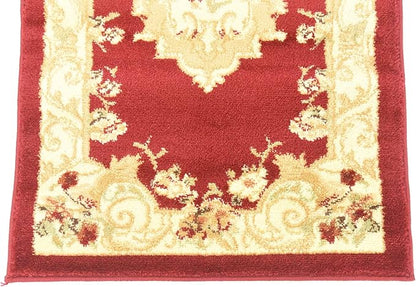 Unique Loom Versailles Collection Traditional Classic Floral Motif Area Rug (2' 2 x 6' 0 Runner, Burgundy/ Ivory)